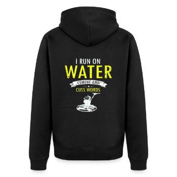 Concrete builder design for construction workers and construction site - Unisex Premium Organic Zip Hoodie - black - Back - Nico (187cm)