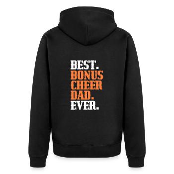 Stepfather Father Stepdad Papa Father's Day Gift - Unisex Premium Organic Zip Hoodie - black - Back - Nico (187cm)