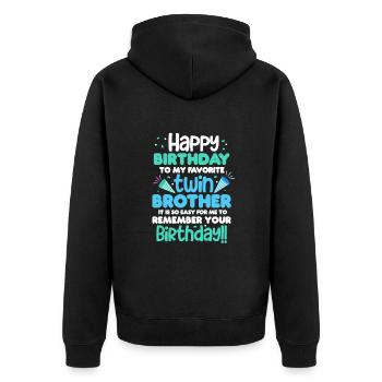 Big Brother Sibling Sister Gift - Unisex Premium Organic Zip Hoodie - black - Back - Nico (187cm)