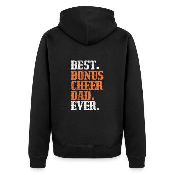 Stiefvater - Unisex Premium Bio Zip Hoodie - Schwarz - Hinten - Nico (187cm)