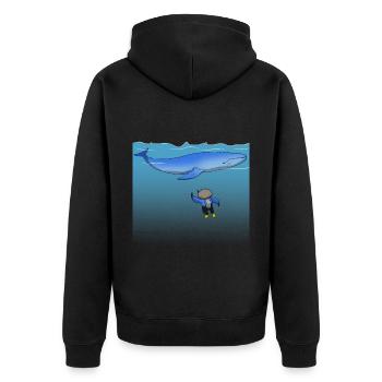 Scuba Diving Sloth Lazy Animal Diving I Gift - Unisex Premium Organic Zip Hoodie - black - Back - Nico (187cm)