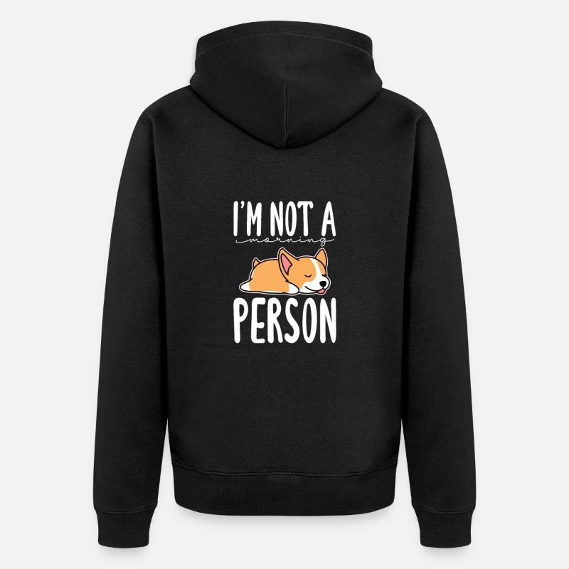 Corgi - Unisex Premium Bio Zip Hoodie - Schwarz