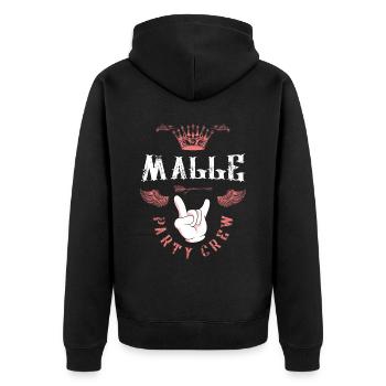 Malle Party Crew - Unisex Premium Organic Zip Hoodie - black - Back - Nico (187cm)