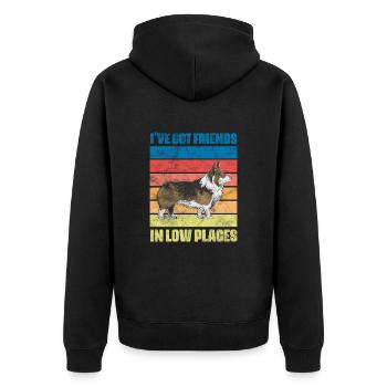 Welsh Corgi Dog Dog Dog Race Cadeau - Veste à capuche bio Premium Unisexe - noir - Dos - Nico (187cm)