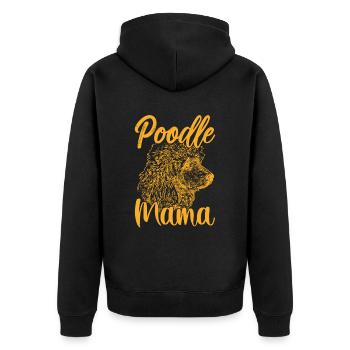 Caniche-mère-chien amoureux - Veste à capuche bio Premium Unisexe - noir - Dos - Nico (187cm)