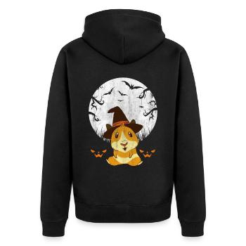 Halloween Hamster Pumpkins Scary Bat - Unisex Premium Organic Zip Hoodie - black - Back - Nico (187cm)