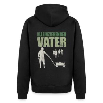Alleinziehender Vater Vatertag Vatertagsgeschenk - Unisex Premium Bio Zip Hoodie - Schwarz - Hinten - Nico (187cm)