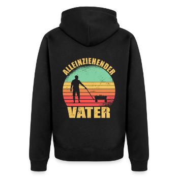 Alleinziehender Vater Vatertag Vatertagsgeschenk - Unisex Premium Bio Zip Hoodie - Schwarz - Hinten - Nico (187cm)