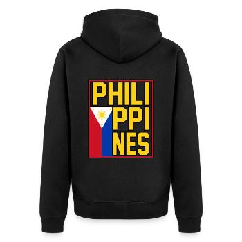 Philippinen - Unisex Premium Bio Zip Hoodie - Schwarz - Hinten - Nico (187cm)