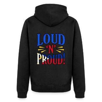 Philippinen - Unisex Premium Bio Zip Hoodie - Schwarz - Hinten - Nico (187cm)