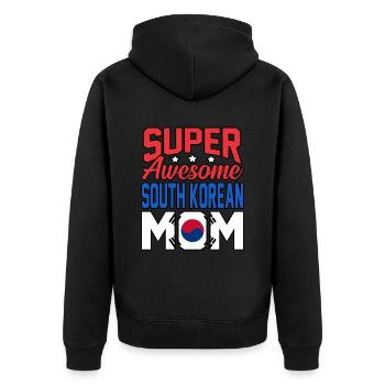 Südkorea - Unisex Premium Bio Zip Hoodie - Schwarz - Hinten - Nico (187cm)