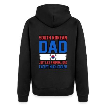 Südkorea - Unisex Premium Bio Zip Hoodie - Schwarz - Hinten - Nico (187cm)