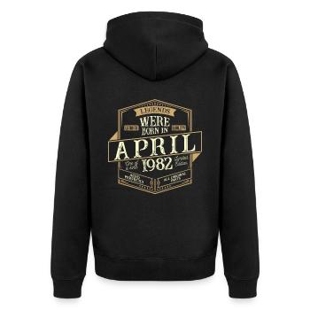 April 1982 Birthday Man - Unisex Premium Organic Zip Hoodie - black - Back - Nico (187cm)
