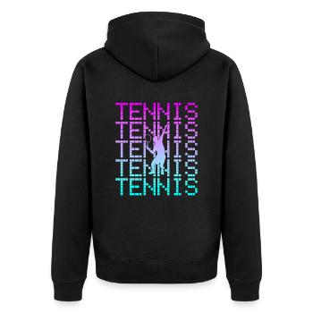 Tennis - Veste à capuche bio Premium Unisexe - noir - Dos - Nico (187cm)