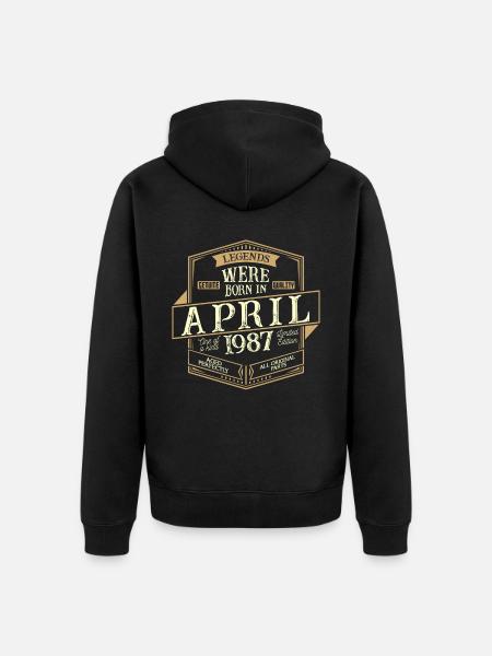 April 1987 Birthday Man - Unisex Premium Organic Zip Hoodie - black