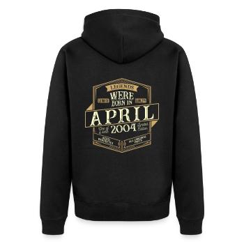 Avril 2004 Anniversaire Homme - Veste à capuche bio Premium Unisexe - noir - Dos - Nico (187cm)