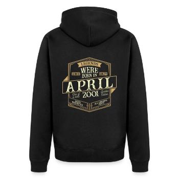 Avril 2001 Anniversaire Homme - Veste à capuche bio Premium Unisexe - noir - Dos - Nico (187cm)