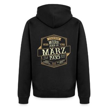 März 1935 Geburtstag Mann - Unisex Premium Bio Zip Hoodie - Schwarz - Hinten - Nico (187cm)