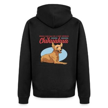 Chihuahua Papa Chien Propriétaire Chien Cadeau - Veste à capuche bio Premium Unisexe - noir - Dos - Nico (187cm)