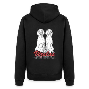 Magyar Vizsla Dog Dog Owner Gift - Unisex Premium Organic Zip Hoodie - black - Back - Nico (187cm)