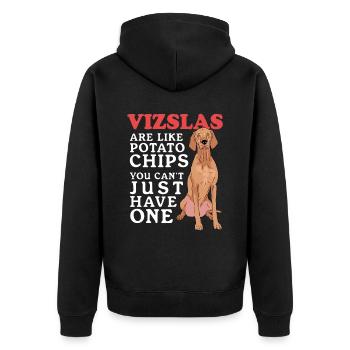 Magyar Vizsla Dogs | Dog Owner Gift - Unisex Premium Organic Zip Hoodie - black - Back - Nico (187cm)