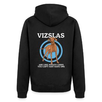 Magyar Vizsla Dog Owner Dog Gift - Unisex Premium Organic Zip Hoodie - black - Back - Nico (187cm)