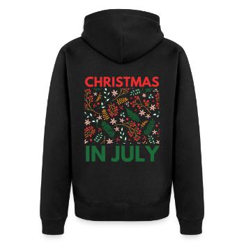 Christmas in July design for Christians and tree - Unisex Premium Organic Zip Hoodie - black - Back - Nico (187cm)