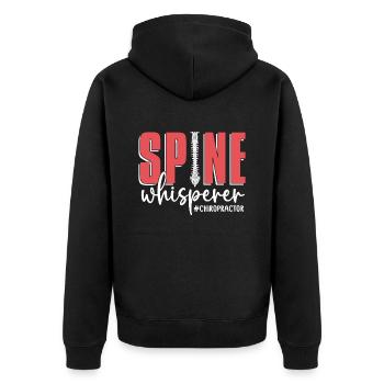 Chiropraktiker Chiropraktik Physio Coole Geschenk - Unisex Premium Bio Zip Hoodie - Schwarz - Hinten - Nico (187cm)
