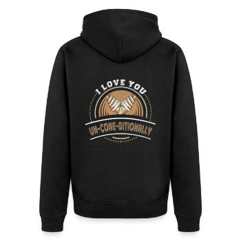 I Love You Un-cone-diditional Pour Frozen Sweet Fan - Veste à capuche bio Premium Unisexe - noir - Dos - Nico (187cm)