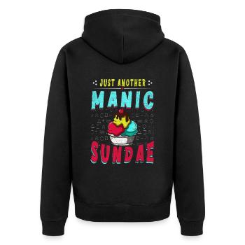 Just another crazy sundae for - Unisex Premium Organic Zip Hoodie - black - Back - Nico (187cm)