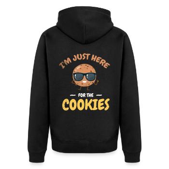 Je ne suis qu’à cause des biscuits à boulanger ou à cuire - Veste à capuche bio Premium Unisexe - noir - Dos - Nico (187cm)