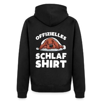Irish Setter Hund Irischer Roter Setter - Unisex Premium Bio Zip Hoodie - Schwarz - Hinten - Nico (187cm)