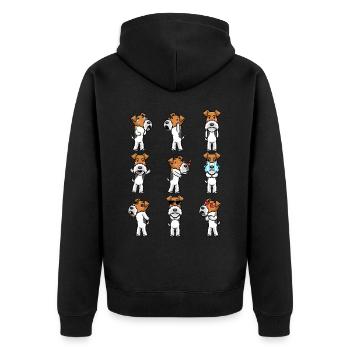 Foxterrier Drahthaar Hund Emoticon Hunde - Unisex Premium Bio Zip Hoodie - Schwarz - Hinten - Nico (187cm)
