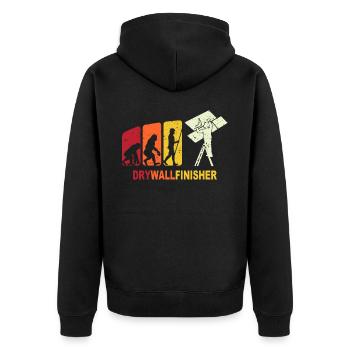 Drywall - Unisex Premium Organic Zip Hoodie - black - Back - Nico (187cm)