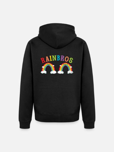 Rainbros Rainbow Lover Regenbogenflüsterer - Unisex Premium Bio Zip Hoodie - Schwarz