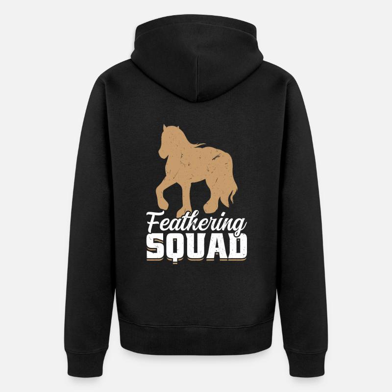 Bovins à plumes - Clydesdale - Veste à capuche bio Premium Unisexe - noir