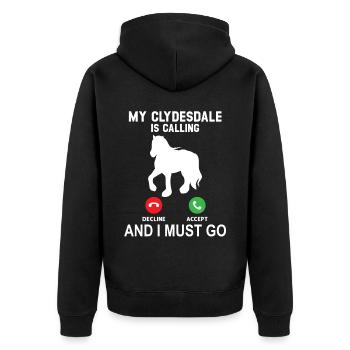 Mon Clydesdale appelle et je dois partir - Veste à capuche bio Premium Unisexe - noir - Dos - Nico (187cm)