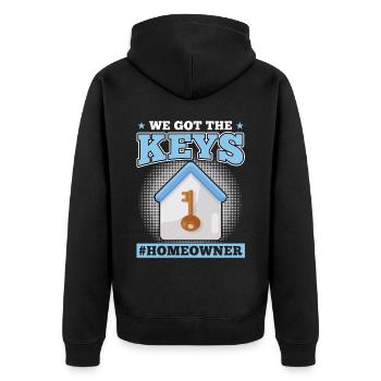 We have the keys - New homeowner - Unisex Premium Organic Zip Hoodie - black - Back - Nico (187cm)