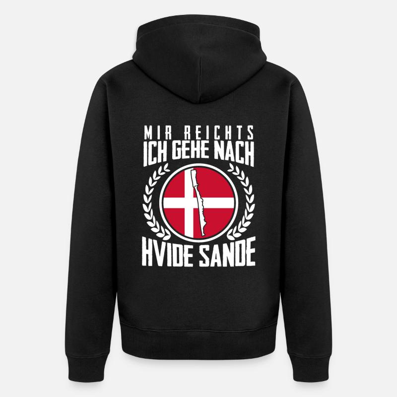 Hvide Sande - Unisex Premium Bio Zip Hoodie - Schwarz