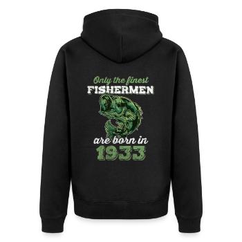 Legendär 89 Jahre alt Geschenk zum 89. Geburtstag - Unisex Premium Bio Zip Hoodie - Schwarz - Hinten - Nico (187cm)