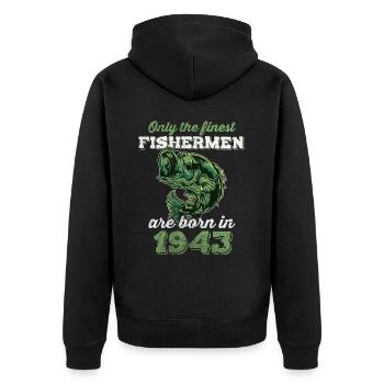 Legendär 79 Jahre alt Geschenk zum 79. Geburtstag - Unisex Premium Bio Zip Hoodie - Schwarz - Hinten - Nico (187cm)