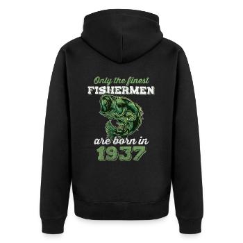 Legendär 85 Jahre alt Geschenk zum 85. Geburtstag - Unisex Premium Bio Zip Hoodie - Schwarz - Hinten - Nico (187cm)
