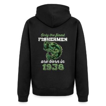 Legendär 84 Jahre alt Geschenk zum 84. Geburtstag - Unisex Premium Bio Zip Hoodie - Schwarz - Hinten - Nico (187cm)