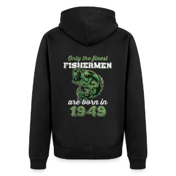 Legendär 73 Jahre alt Geschenk zum 73. Geburtstag - Unisex Premium Bio Zip Hoodie - Schwarz - Hinten - Nico (187cm)
