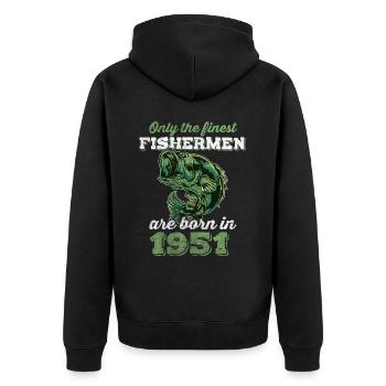 Legendär 71 Jahre alt Geschenk zum 71. Geburtstag - Unisex Premium Bio Zip Hoodie - Schwarz - Hinten - Nico (187cm)