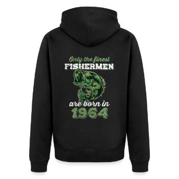 Legendär 58 Jahre alt Geschenk zum 58. Geburtstag - Unisex Premium Bio Zip Hoodie - Schwarz - Hinten - Nico (187cm)