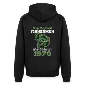 Legendär 52 Jahre alt Geschenk zum 52. Geburtstag - Unisex Premium Bio Zip Hoodie - Schwarz - Hinten - Nico (187cm)