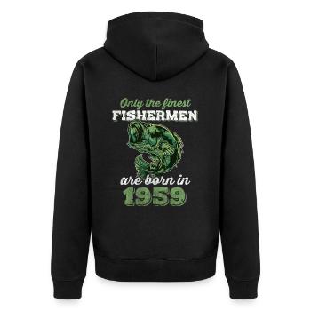 Legendär 63 Jahre alt Geschenk zum 63. Geburtstag - Unisex Premium Bio Zip Hoodie - Schwarz - Hinten - Nico (187cm)