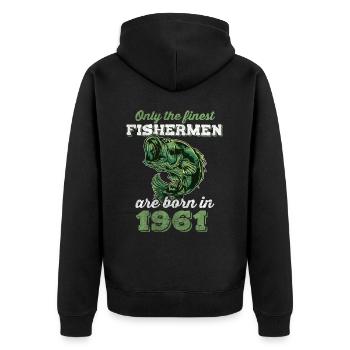 Legendary 61-year-old gift for his 61st birthday - Unisex Premium Organic Zip Hoodie - black - Back - Nico (187cm)