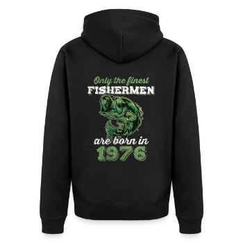 Legendär 46 Jahre alt Geschenk zum 46. Geburtstag - Unisex Premium Bio Zip Hoodie - Schwarz - Hinten - Nico (187cm)